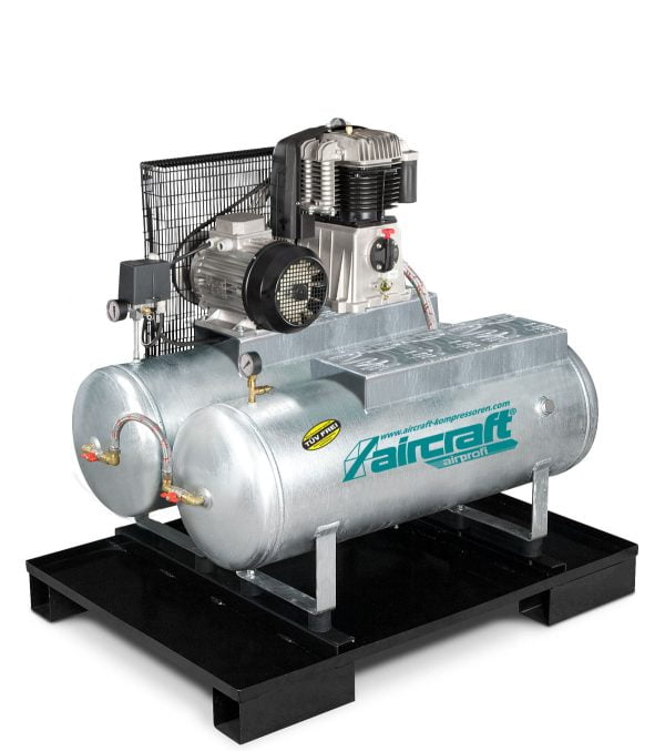 Aircraft Stationärer Kolbenkompressor mit 2x 100 Liter-DruckluftbehälternAIRPROFI DUO 853/2x100/10