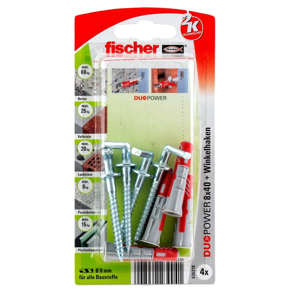 535219 fischer DUOPOWER 8 x 40 WH mit Winkelhaken – Bild 1