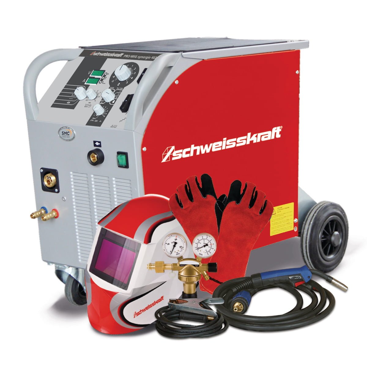 1080542SET_H Schweisskraft MIG/MAG Schweißgerät PRO-MIG synergie 402-4 W Aktions-Set – Bild 1