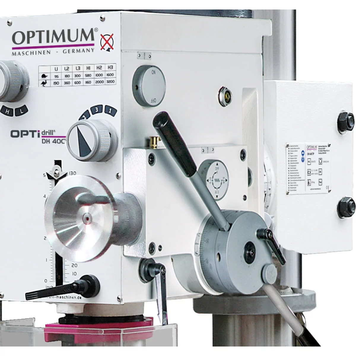 Optimum Säulen-Getriebebohrmaschine mit Kreuztisch OPTIdrill DH 40CT – Bild 4