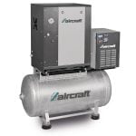 Aircraft Schraubenkompressor mit Rippenbandriemenantrieb auf Behälter mit angebautem Kältetrockner A-MICRO SE 4.0-10-200 K