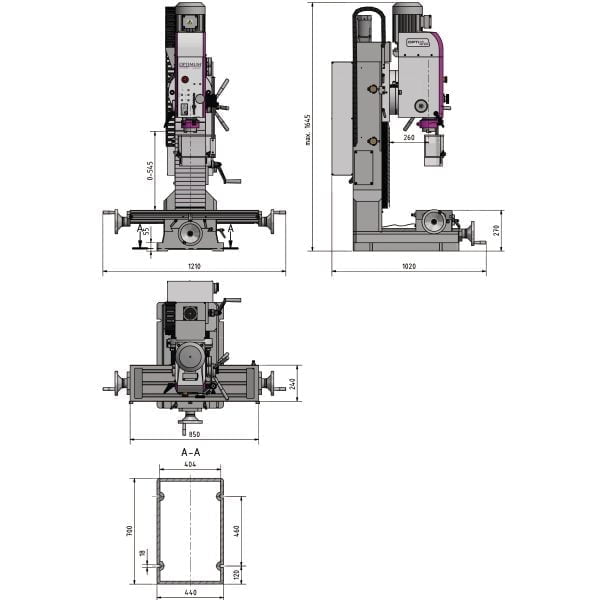Optimum Präzisions-Bohr-Fräsmaschine OPTImill MH 50G – Bild 5