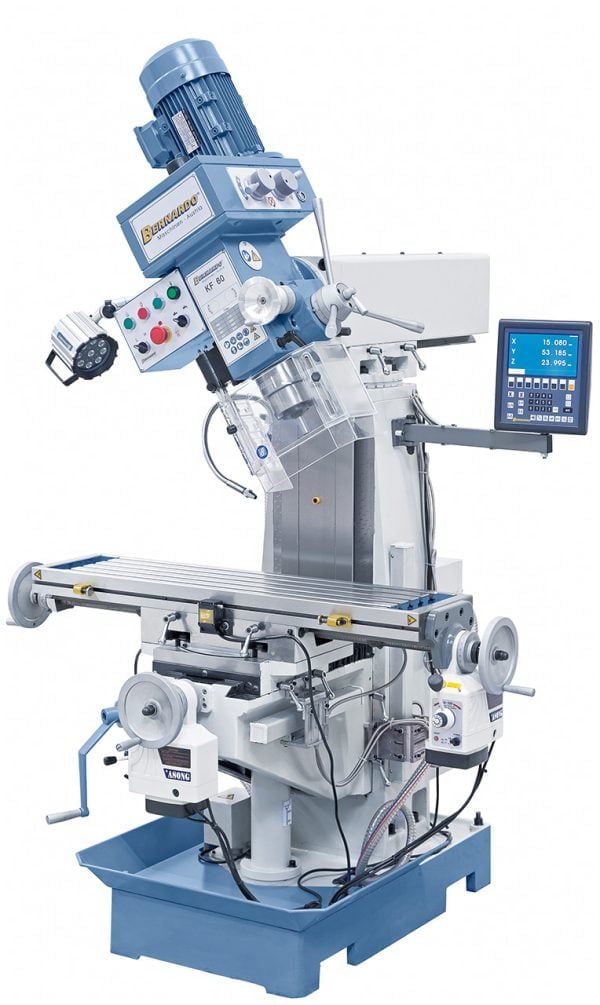 Bernardo KF 60 inkl. 3-Achs-Digitalanzeige ES-12 H und Vorschub für x/y-Achse Bohr- und Fräsmaschine – Bild 2