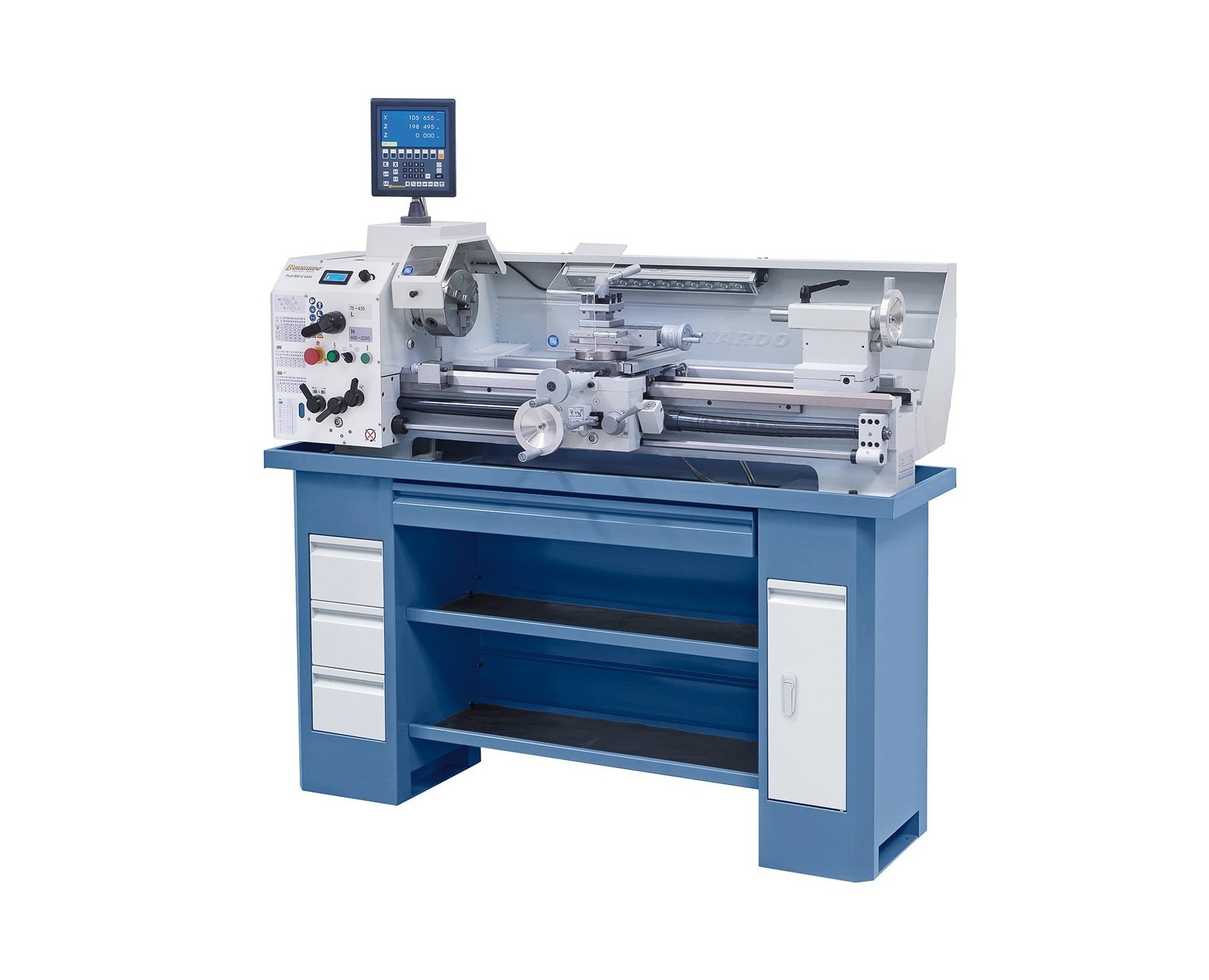 Profi 880 G Vario - 400 V inkl. 2-Achs-Digitalanzeige-1 Bernardo Profi 880 G Vario - 400 V inkl. 2-Achs-Digitalanzeige Leit- und Zugspindeldrehmaschine – Bild 1