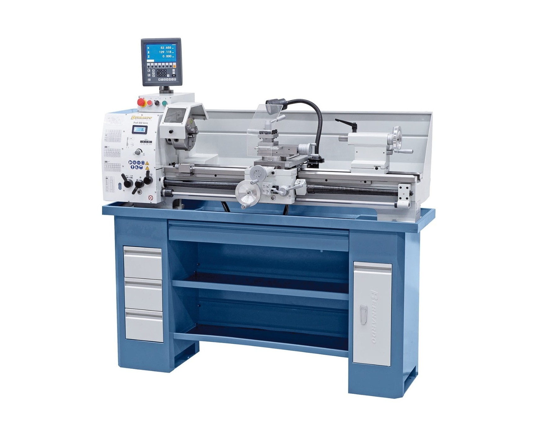 Profi 900 Vario - 230 V inkl. 2-Achs-Digitalanzeige-1 Bernardo Profi 900 Vario - 230 V inkl. 2-Achs-Digitalanzeige Leit- und Zugspindeldrehmaschine – Bild 1