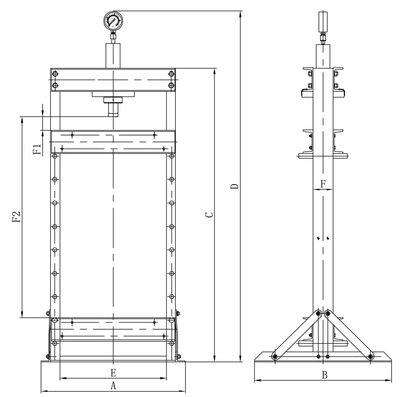 Bernardo PWK 10 T Pneumatische Werkstattpresse – Bild 3