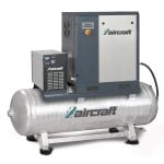 Aircraft Schraubenkompressor mit Rippenbandriemenantrieb auf Behälter mit angebautem Kältetrockner A-PLUS 16-08-500 K