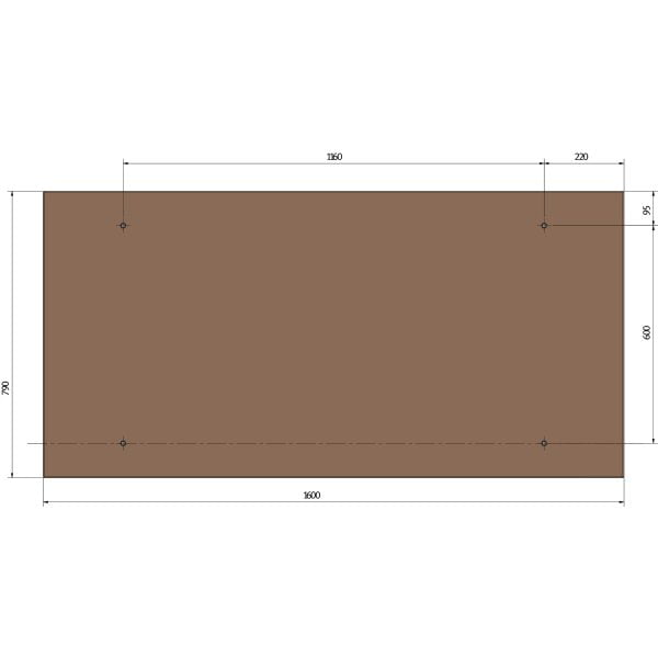 Unicraft Arbeitsplatte  Buche-Multiplex 1250 x 800 mm – Bild 2