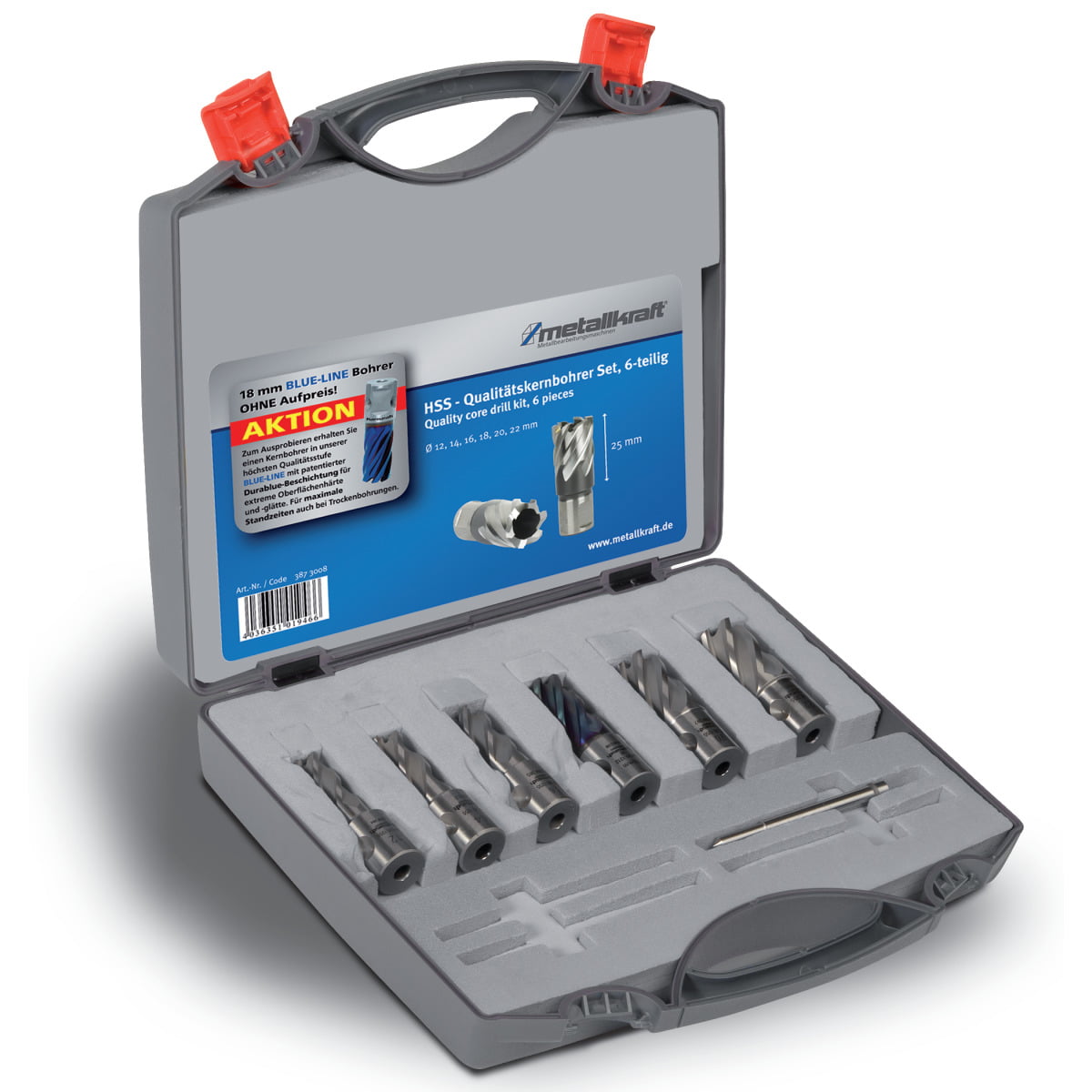Metallkraft_Kernbohrerset_HSS-Durablue-25 Metallkraft_Kernbohrerset_HSS-Durablue 25