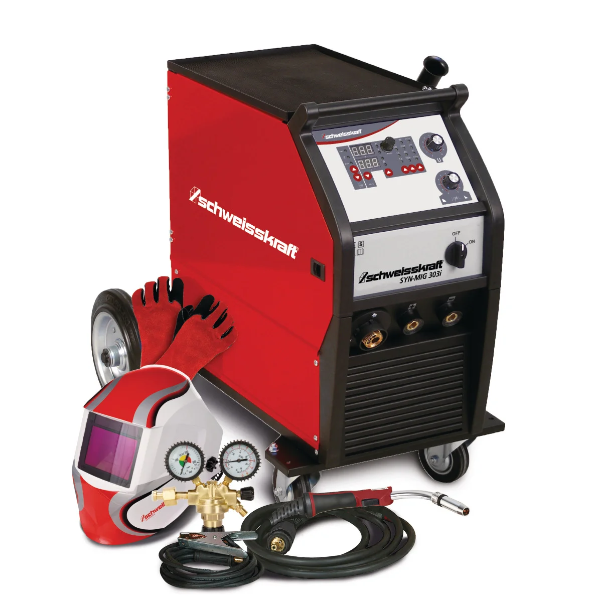 Schweisskraft Fahrbarer MIG/MAG-Inverter SYN-MIG 303i SC Set – Bild 1