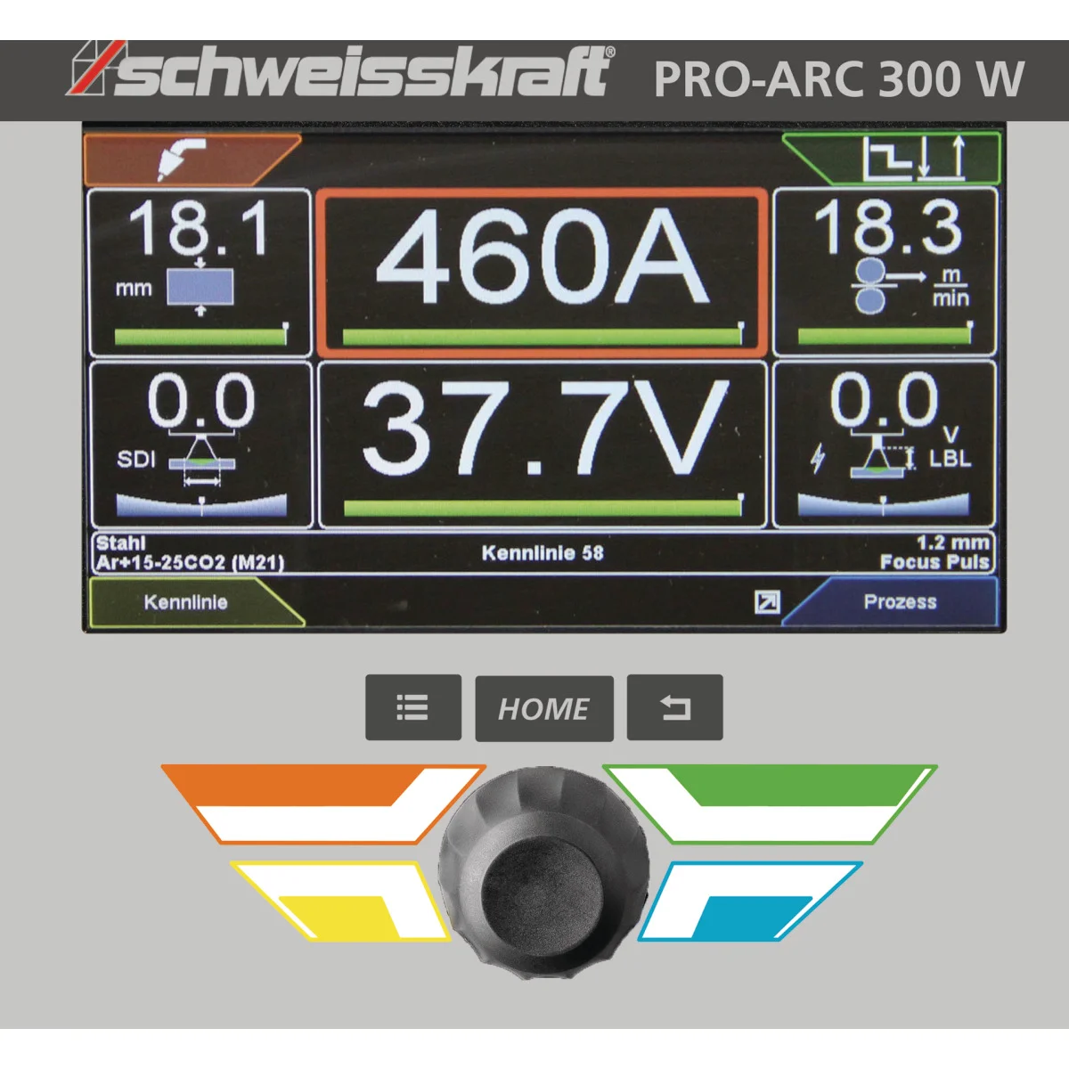 Schweisskraft MIG/MAG Inverter-Schweißgerät PRO-ARC 400 WS (Fahrwagen Profi, Bedienfeld oben) Aktions-Set – Bild 3