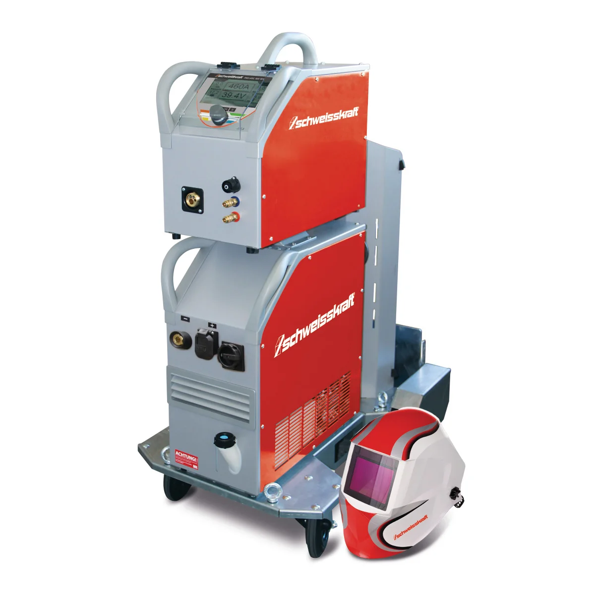 Schweisskraft MIG/MAG Inverter-Schweißgerät PRO-ARC 400 WS (Fahrwagen Profi, Bedienfeld oben) Aktions-Set – Bild 1