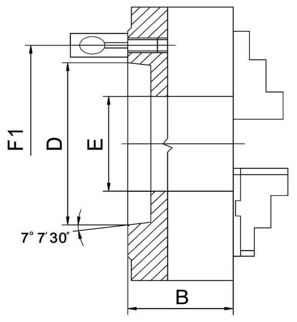 Bernardo Präzisions-4-Backenfutter PO4-315/D8 -2