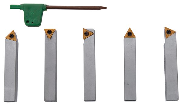 Bernardo Drehmeißelsatz mit HM-Wendeplatten, 10 mm, 5-tlg. -1