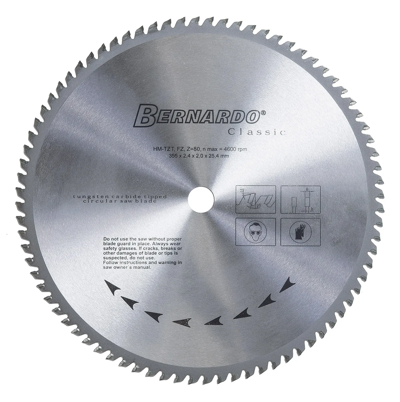 48-1064_1.jpg_1.jpg Bernardo HM-Sägeblatt 355 x 2,4 x 25,4 mm, Z 80 für Aluminium -1