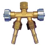 Schweisskraft Doppelabzweigventil 1/4" rechts / Sauerstoff/Argon -1