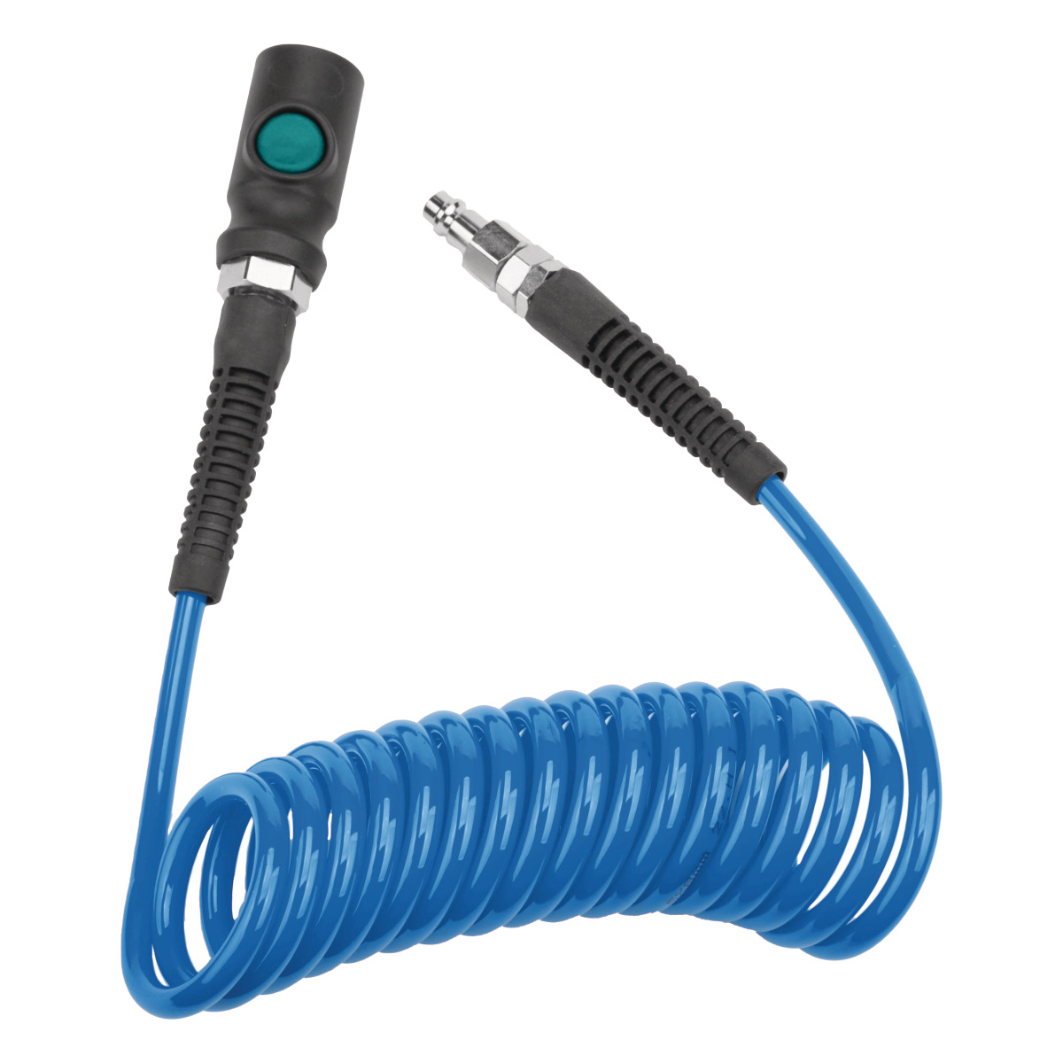 Aircraft Spiralschlauch PU 5x8 mm 3m mit Einhand-Sicherheitskupplung -1 Aircraft Spiralschlauch PU 5x8 mm 3m mit Einhand-Sicherheitskupplung -1