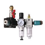 Aircraft Endverteilerdose mit zwei Sicherheitskupplungen, Absperrhahn und Filterdruckregler und Nebelöler 12 bar 22 mm -1