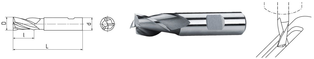 Elmag HSS Co8-Langlochfräser DIN 327 -3 Elmag HSS Co8-Langlochfräser DIN 327 -3
