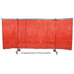 Elmag Schweißerschutzwand 3-teilig, mit Folienvorhang, rot, -1