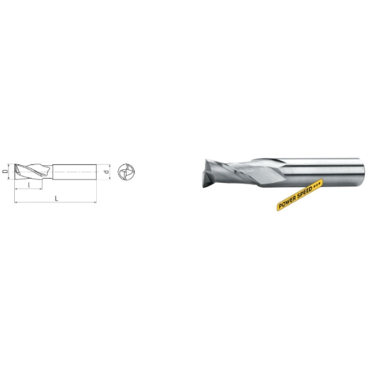 Elmag Schaftfräser DIN 6535 HA, 2 Zähne -1 Elmag Schaftfräser DIN 6535 HA, 2 Zähne -1