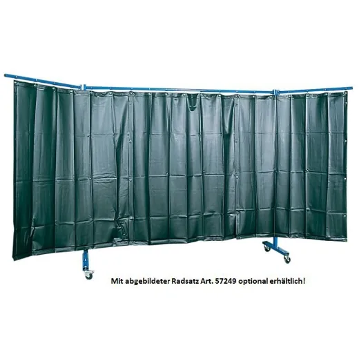 Elmag Schweißerschutzwand 3-teilig, mit Folienvorhang S9, dunkelgrün, -1