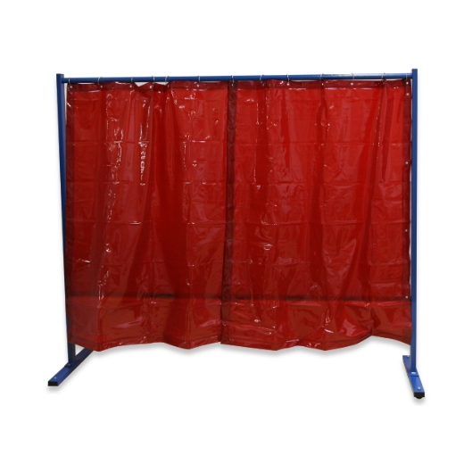 Elmag Schweißerschutzwand 1-teilig, mit Folienvorhang, rot -1 Elmag Schweißerschutzwand 1-teilig, mit Folienvorhang, rot -1