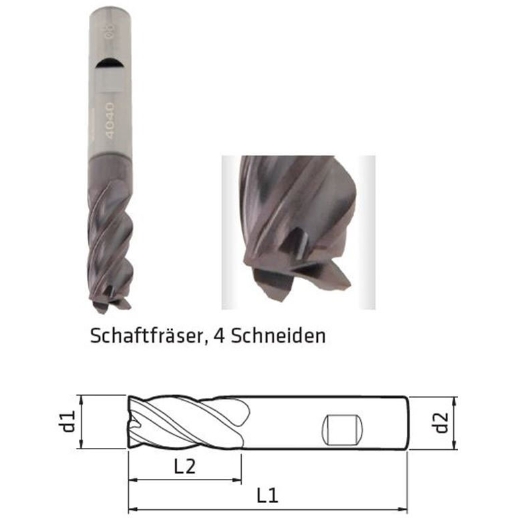 Elmag Schaftfräser DM 7mm, 4-Schneiden -1 Elmag Schaftfräser DM 7mm, 4-Schneiden -1