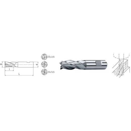 Elmag HSS Co8-Schaftfräser DIN 844 -1 Elmag HSS Co8-Schaftfräser DIN 844 -1