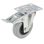 Gummirad 100mm, 70kg drehbar mit Bremse -1