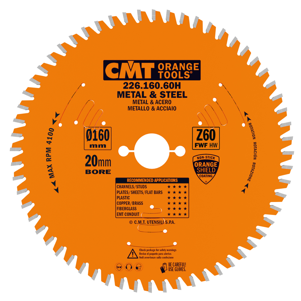 CMT Orange Industrielle Kreissägeblätter für eisenhaltiges Material und PVC - D160x2 d20+16 Z60 HW-1 CMT Orange Industrielle Kreissägeblätter für eisenhaltiges Material und PVC - D160x2 d20+16 Z60 HW -1