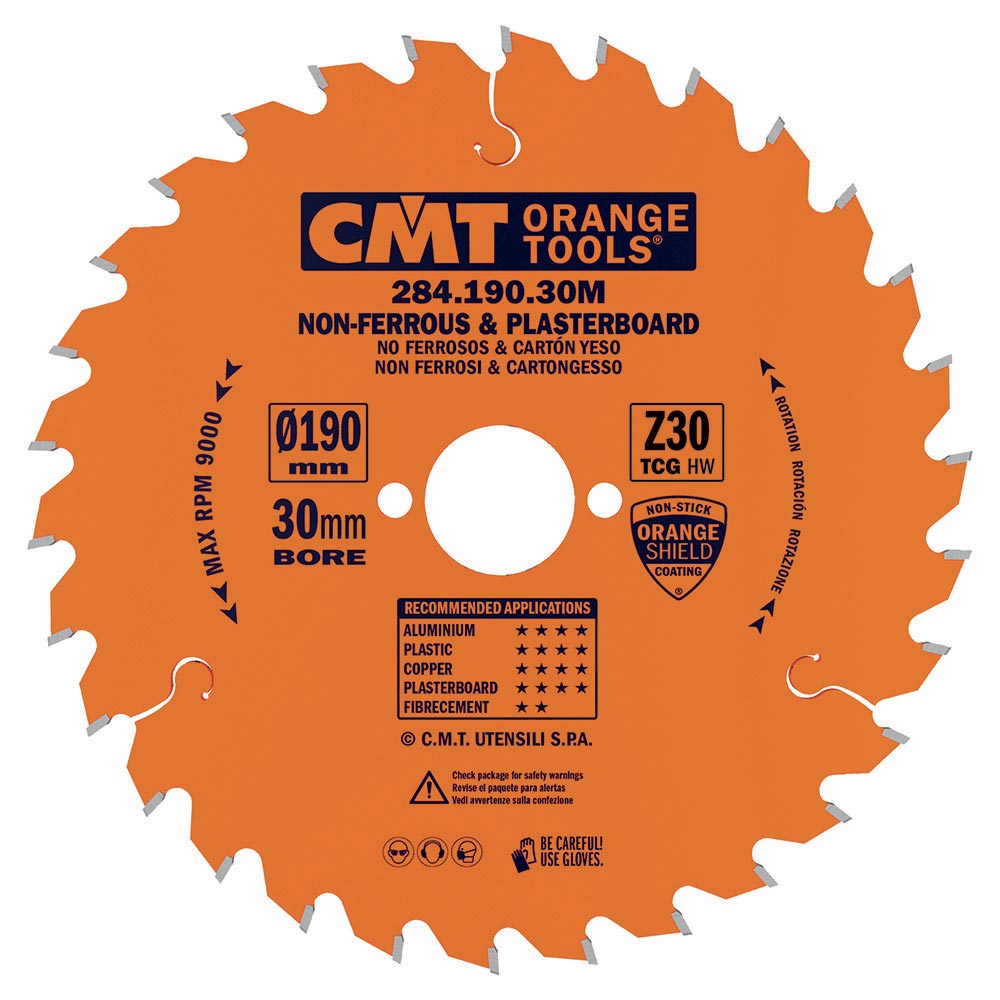 CMT Orange Sägeblätter für Nicht-Eisenmetalle, Kunststoffe - D190x2,6 d30 Z30 HW-1 CMT Orange Sägeblätter für Nicht-Eisenmetalle, Kunststoffe - D190x2,6 d30 Z30 HW -1