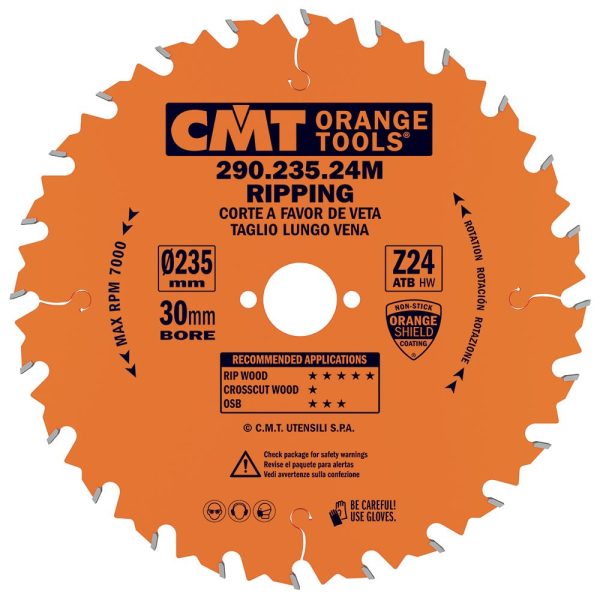 CMT Orange Sägeblatt für Längsschnitte - D240x30 Z24 HW -1