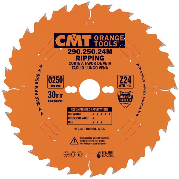 CMT Orange Sägeblatt für Längsschnitte - D260x2,8 d30 Z28 HW -1