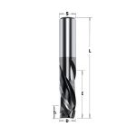 190.41 DLCS Chrome Spiralnutfräser HWM - D9,52x25,4 I1=5,2 L76,2 S=9,52 Z3+3 -2