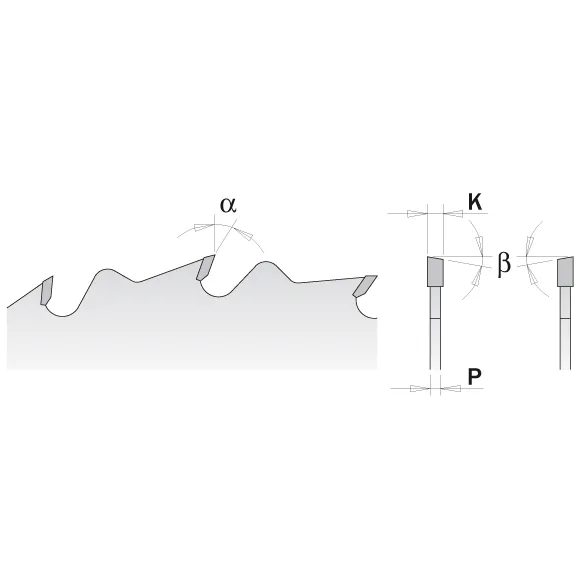 CMT Industrial Vielblatt-Kreissägeblatt mit Räumscheiden, verstärkt - D300x4 d30 Z24+4 MEC HW -2