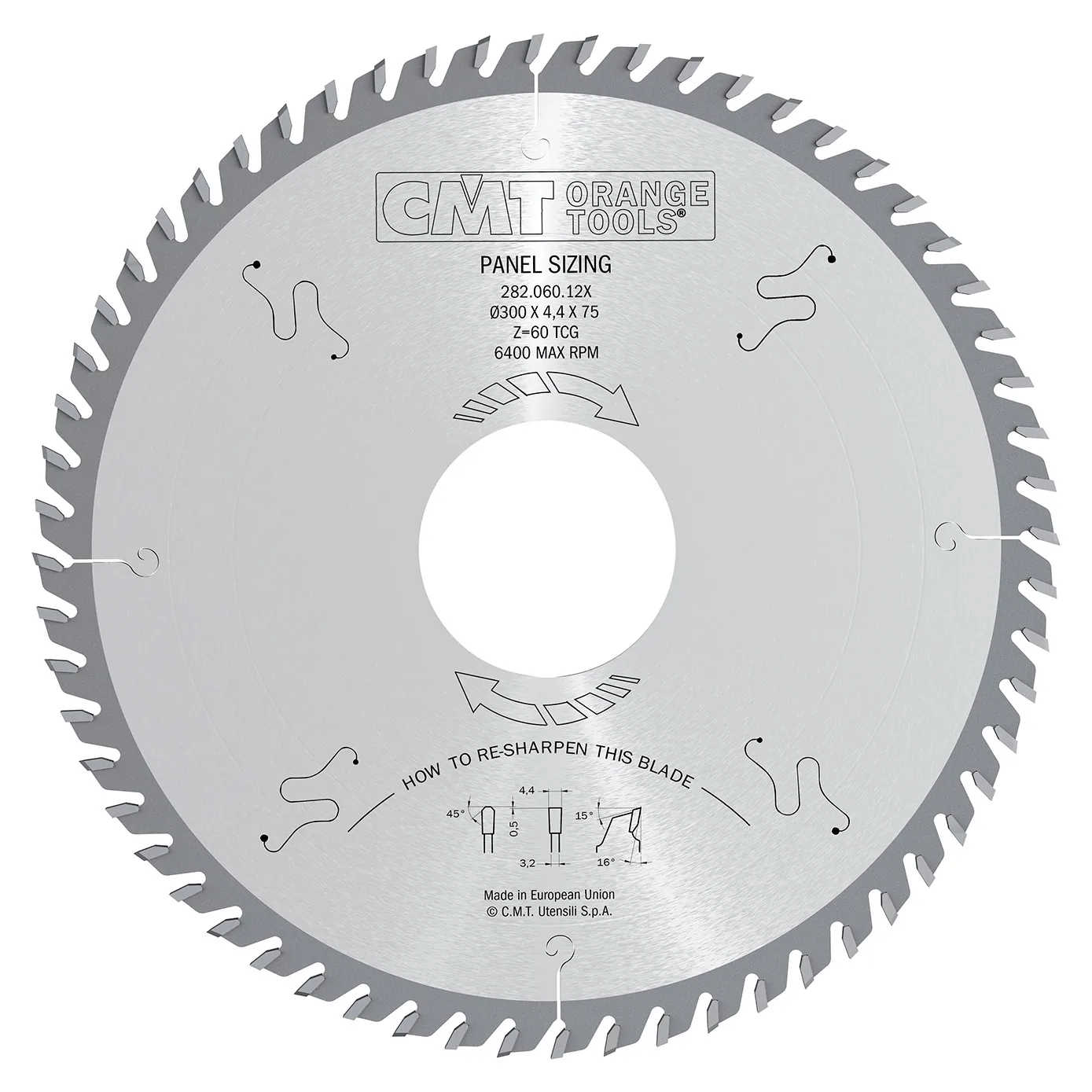 CMT Industrielle Kreissägeblätter für Druckbalkensägen - D355x4,4 d30 Z72 16° HW-1 CMT Industrielle Kreissägeblätter für Druckbalkensägen - D355x4,4 d30 Z72 16° HW -1