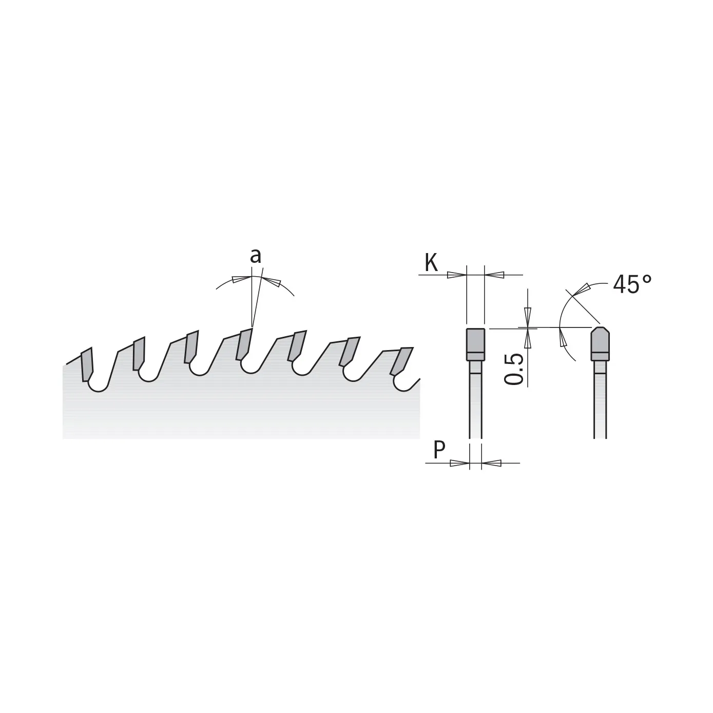 CMT Industrielle Kreissägeblätter für Druckbalkensägen - D355x4,4 d30 Z72 16° HW -2