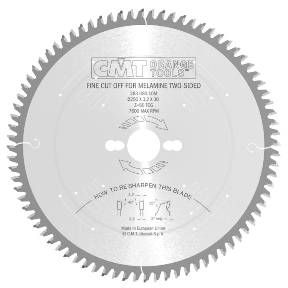 CMT Industrielle C283 Kreissägeblätter für Melamin und Laminat - D300x3,2 d30 Z96 HW -1