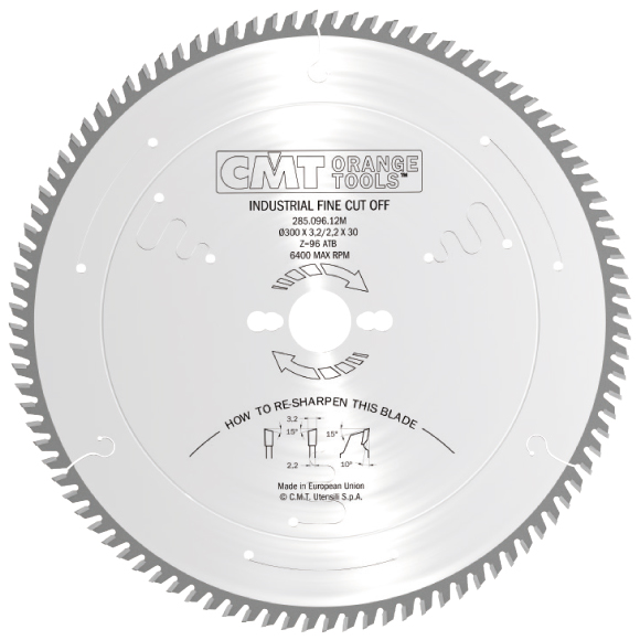 CMT Industrielle Kreissägeblätter für Querschnitte - D305x3,2 d30 Z72 HW -5°Neg -1
