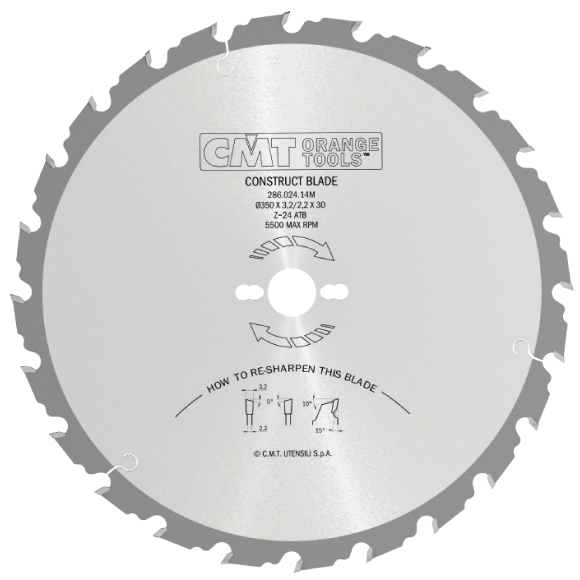 CMT Industrial Sägeblatt für Baustoffe - D500x3,8 d30 Z36 HW -1