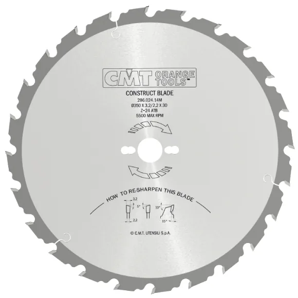 CMT Orange Sägeblatt für Baustoffe - D315x3,2 d30 Z24 HW -1