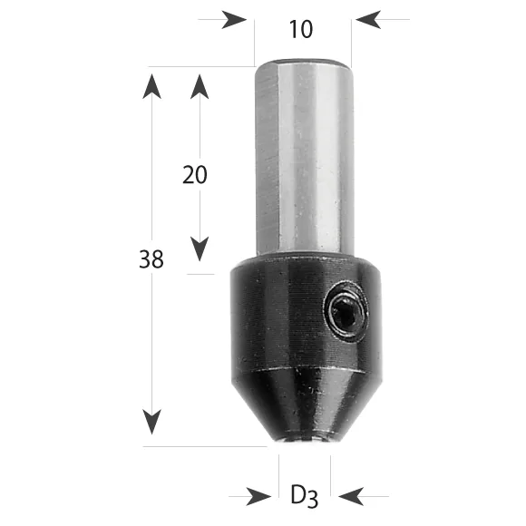 CMT 364 Adapterkopf für Spiralbohrer S10 - D3 S=10x20 L38 -2