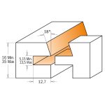 CMT Set Einstellbare Fräsersets zur Herstellung von Feder- und Nutverbindungen 3 St., S=12 HW -3