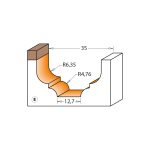 CMT C965B Profilfräser - Profile E, R34,9 D4-6,35x18,5 profile E S=8 HW -3