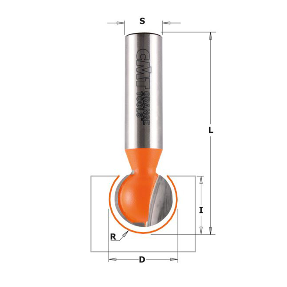 CMT C968 Kugelfräser - R7,94 D15,88x14,2 L60,3 S=8-1 CMT C968 Kugelfräser - R7,94 D15,88x14,2 L60,3 S=8 -1