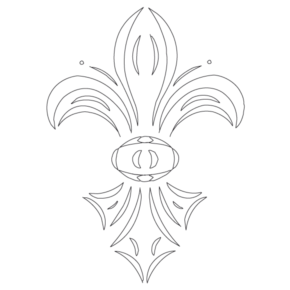 CMT Schnitzschablone für Ornamente an Küchentüren Bourbonische Lilie 250x180 mm -1