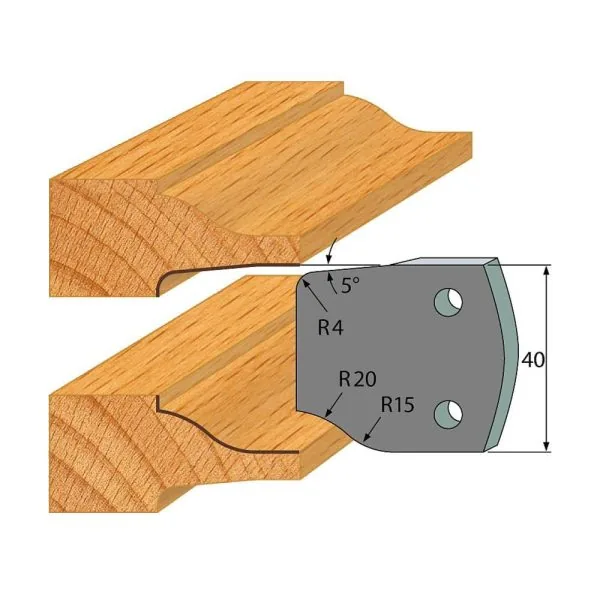 Profil 100 - Abweiser-Paar 40×4 mm SP -1