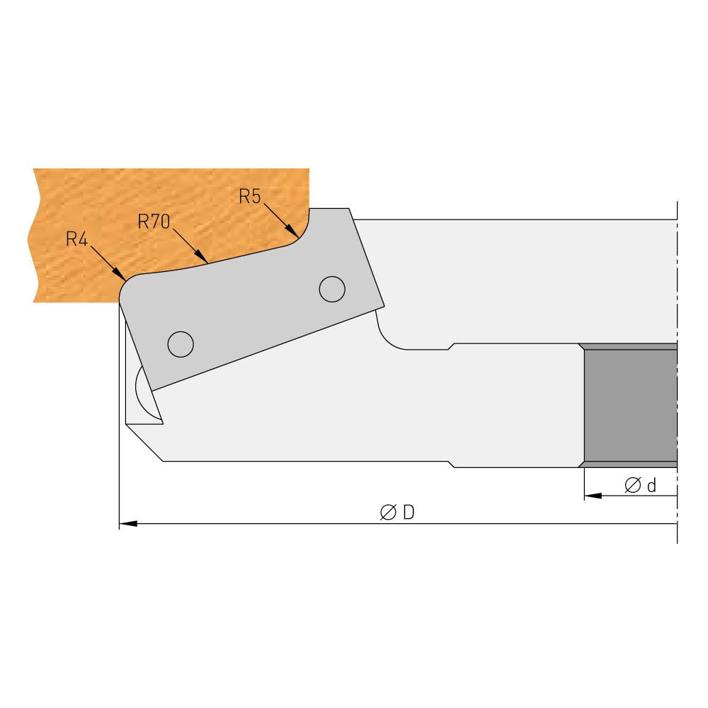 Profilmesser für Abplattfräser - F635-1 Profilmesser für Abplattfräser - F635 -1