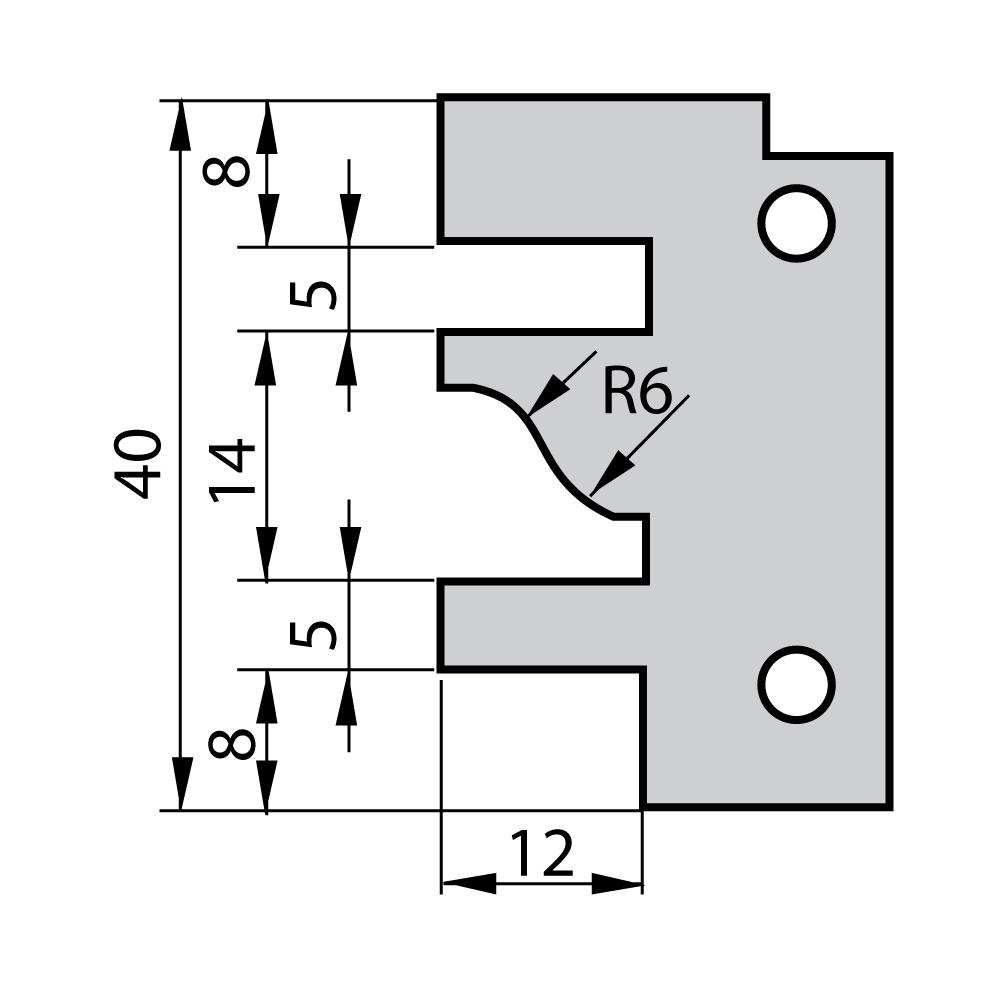 Profilmesser für 641 - Profil A, 40×26×2 mm-1 Profilmesser für 641 - Profil A, 40×26×2 mm -1